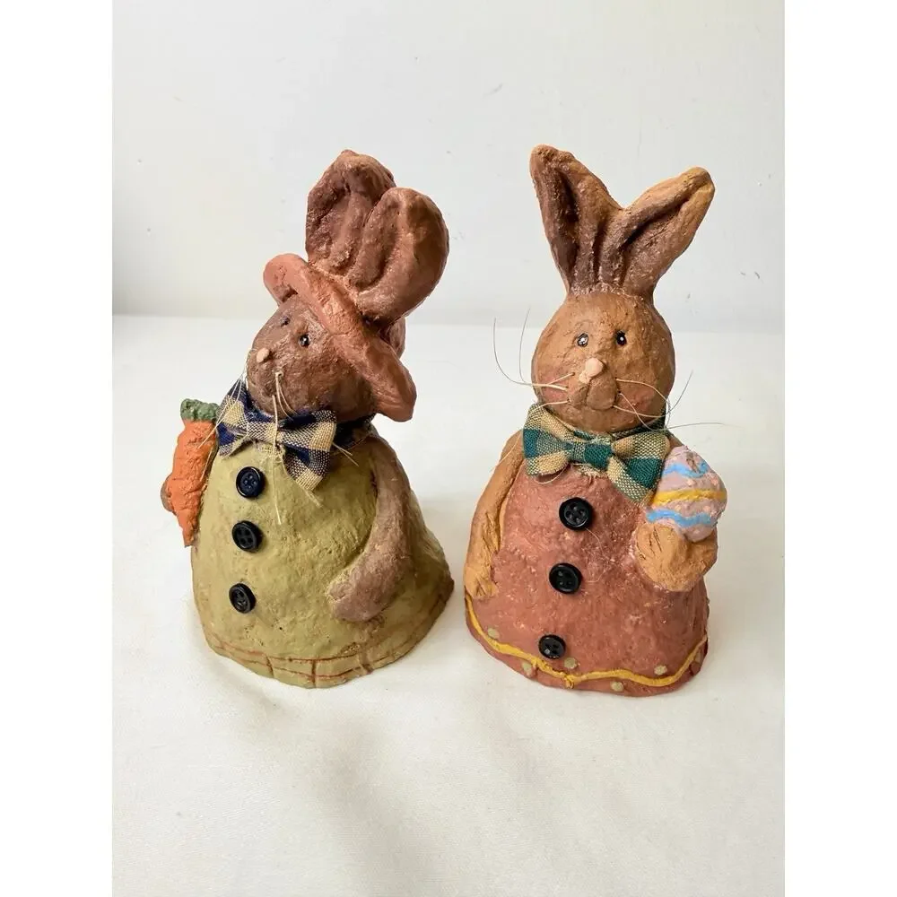 Paper Mache/ Resin Easter Rabbits Decor - Picture 4 of 7